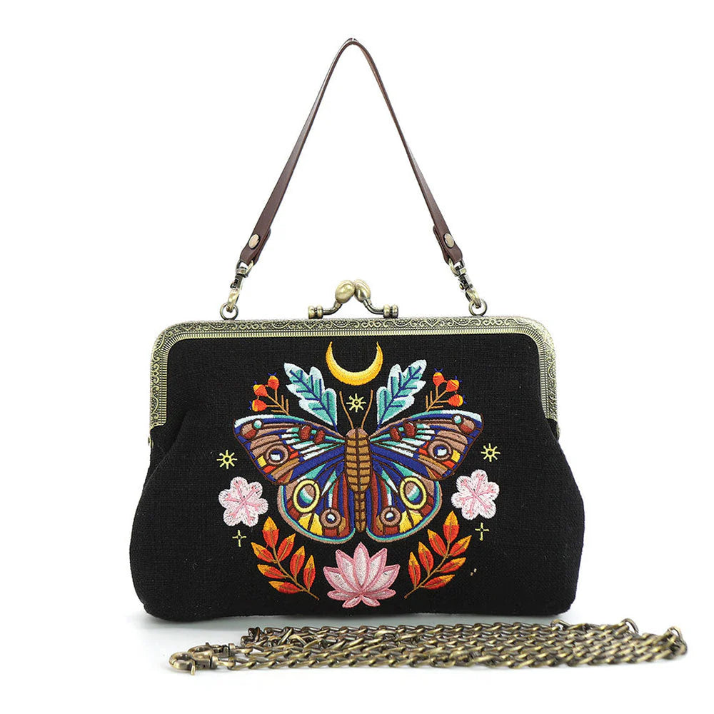 Moon Moth Handbag Bag in Linen Blended