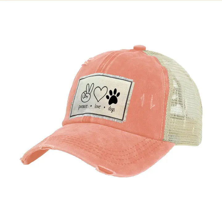 Peace Love Dogs Hat
