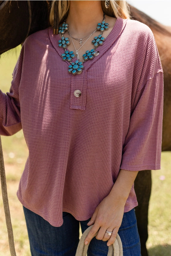 Button Down Thermal Top