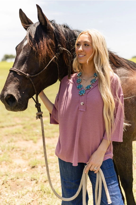 Button Down Thermal Top