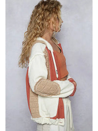 POL Multi Fabric Brick/Latte Shacket