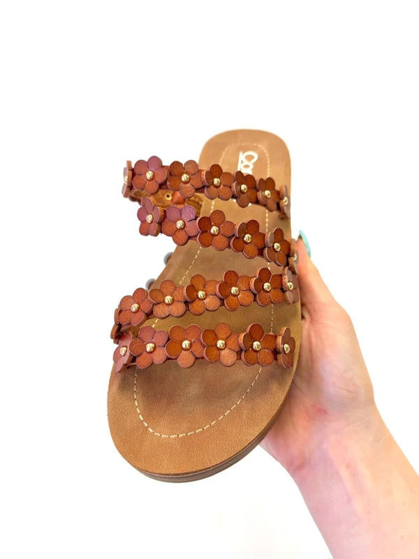 GARDEN PARTY - Cognac Sandals