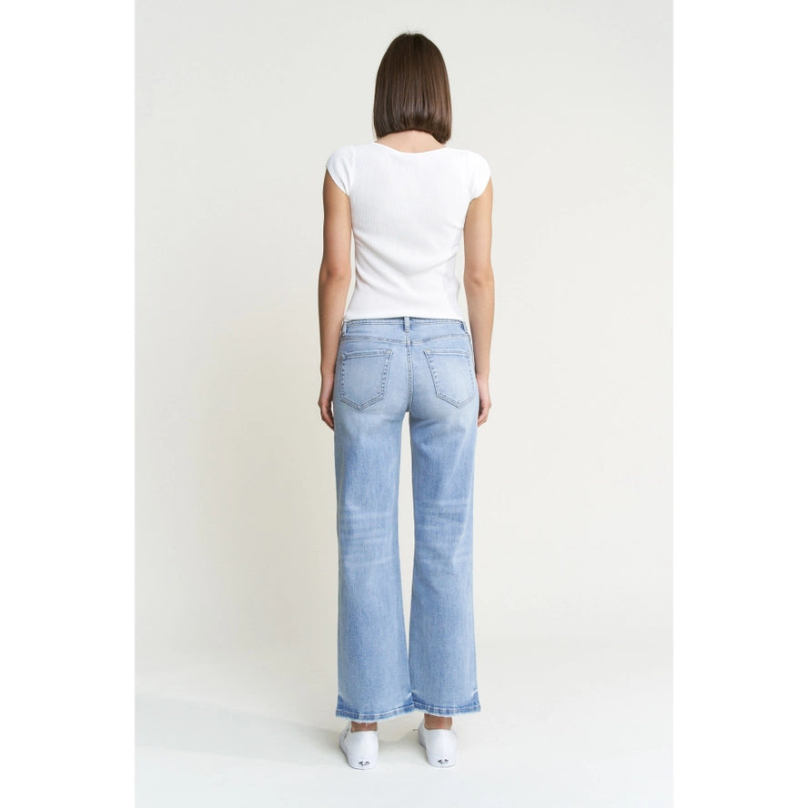 Mid Rise Loose Fit Straight Ankle Jeans