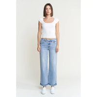 Mid Rise Loose Fit Straight Ankle Jeans