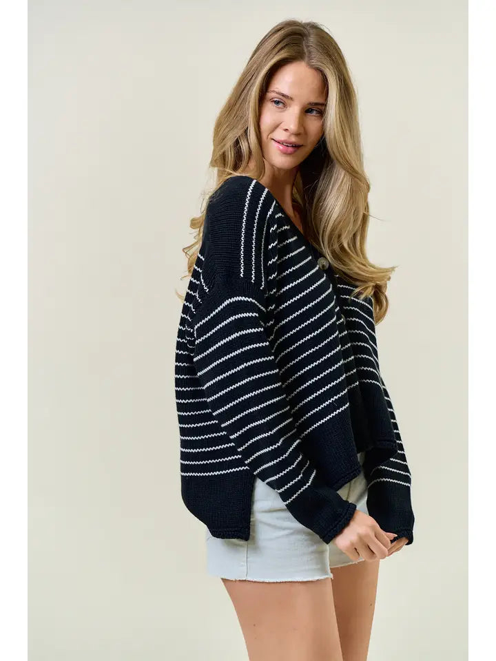 Striped Knit Cardigan