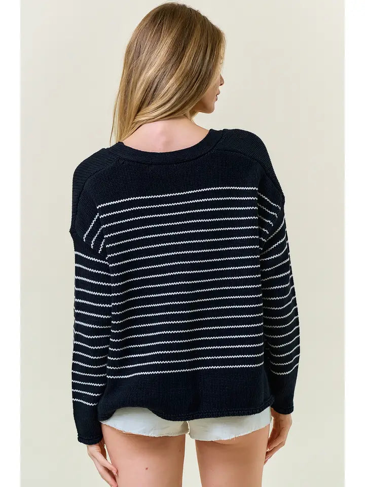 Striped Knit Cardigan