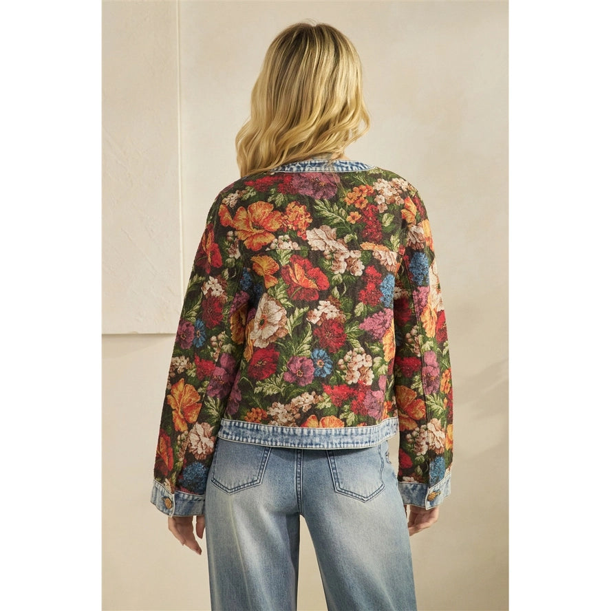 Jillian's Floral Denim Statement Jacket