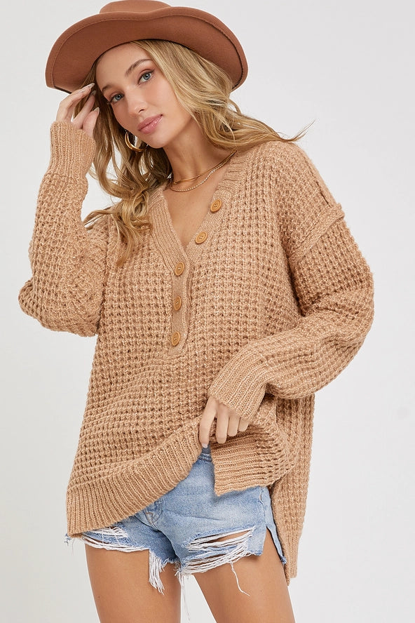 Rebecca Chunky Knit Sweater- Taupe