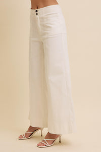 Daphne Wide Leg White Jeans