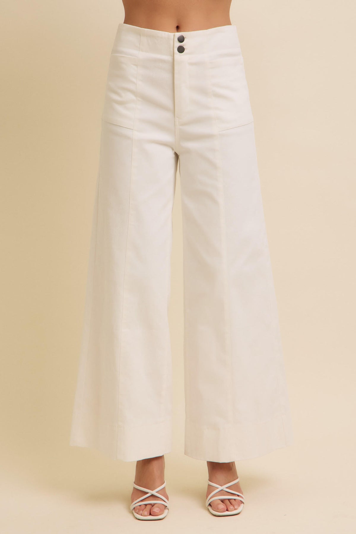 Daphne Wide Leg White Jeans