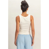 White Scoop Neck Tank Top